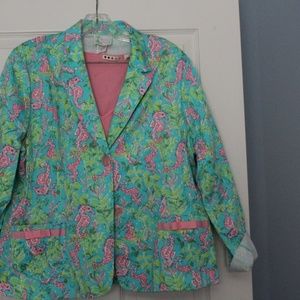 Bamboo Trader Seahorse , Suit Pink & Green SZ 14